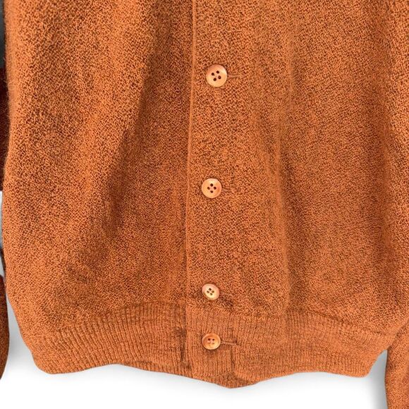 VTG 60s/70s Jantzen 3 Under Dave Marr Grandpa Cardigan burnt orange Sz XL - Picture 7 of 9